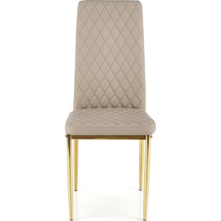 Krzesło pikowane ze złotymi nogami K501 cappuccino Halmar