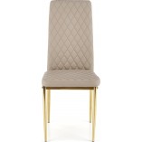 Krzesło pikowane ze złotymi nogami K501 cappuccino