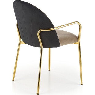 Krzesło muszelka na złotych nogach K500 beż / czarny