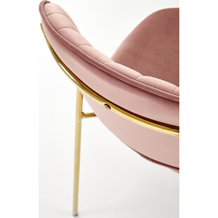 Krzesło welurowe ze złotymi nogami K499 różowe