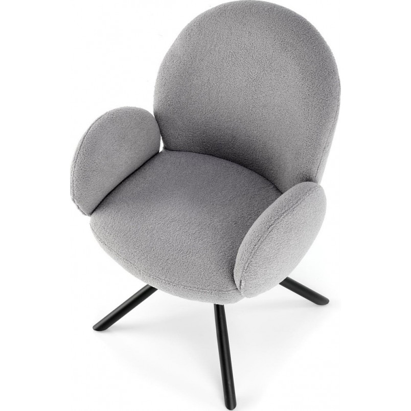 Krzesło tapicerowane obrotowe K498 szara boucle Halmar