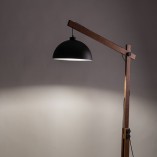 Lampa podłogowa loft Oslo czarny / orzech TK Lighting