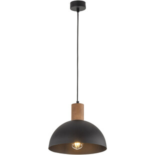 Lampa wisząca loft z drewnem Oslo 33,5cm czarny / orzech TK Lighting