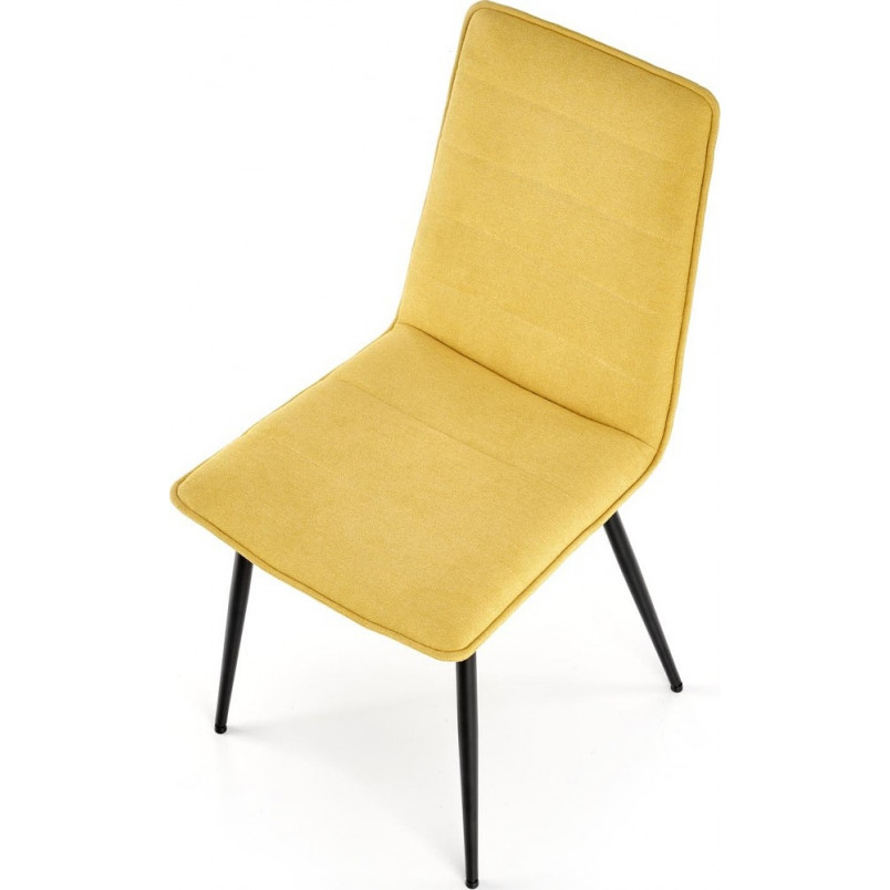 Krzesło tapicerowane z wysokim oparciem K493 musztardowe Halmar