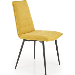 Krzesło tapicerowane z wysokim oparciem K493 musztardowe Halmar