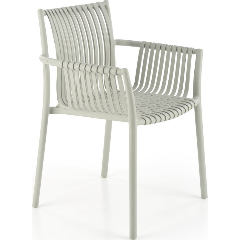 Krzesło plastikowe z podłokietnikami K492 szare Halmar