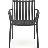 Krzesło plastikowe z podłokietnikami K492 czarne Halmar