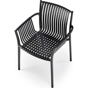 Krzesło plastikowe z podłokietnikami K492 czarne Halmar