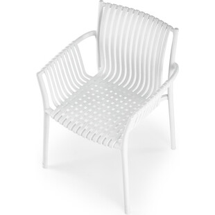 Krzesło plastikowe z podłokietnikami K492 białe Halmar