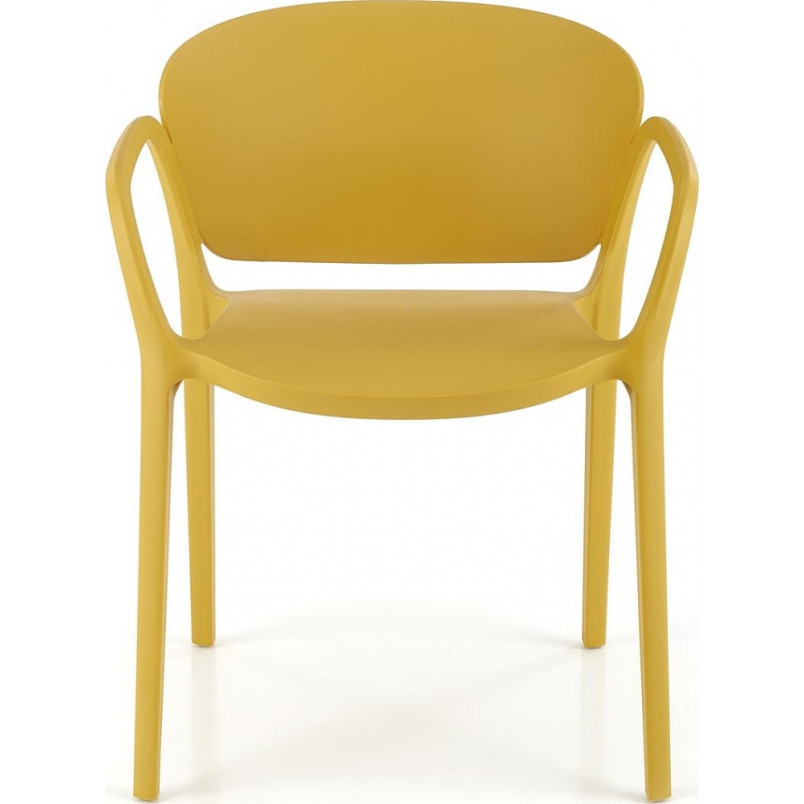 Krzesło plastikowe z podłokietnikami K491 musztardowe Halmar