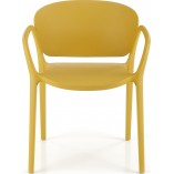 Krzesło plastikowe z podłokietnikami K491 musztardowe Halmar