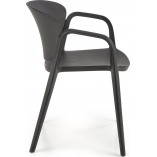Krzesło plastikowe z podłokietnikami K491 czarne Halmar