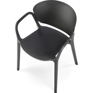 Krzesło plastikowe z podłokietnikami K491 czarne Halmar