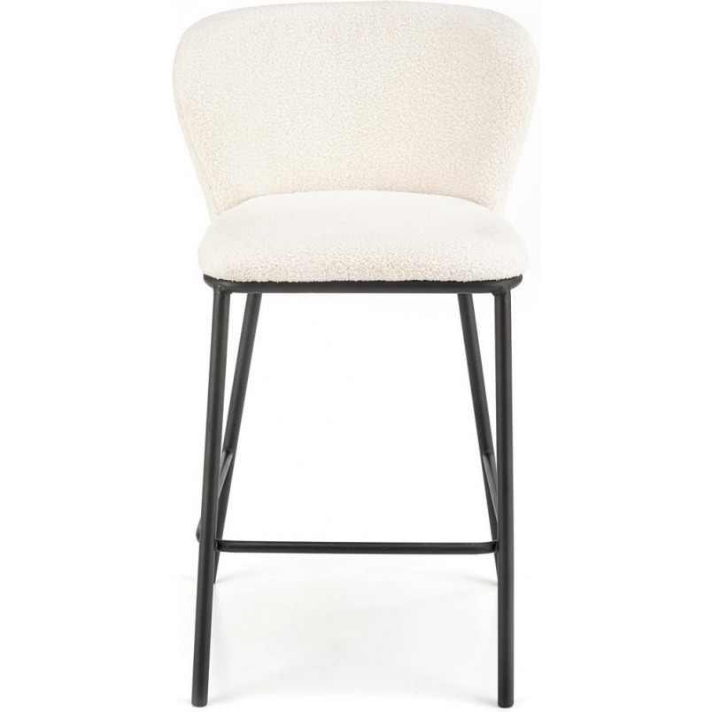 Krzesło barowe tapicerowane H119 Boucle 65cm kremowy / czarny Halmar