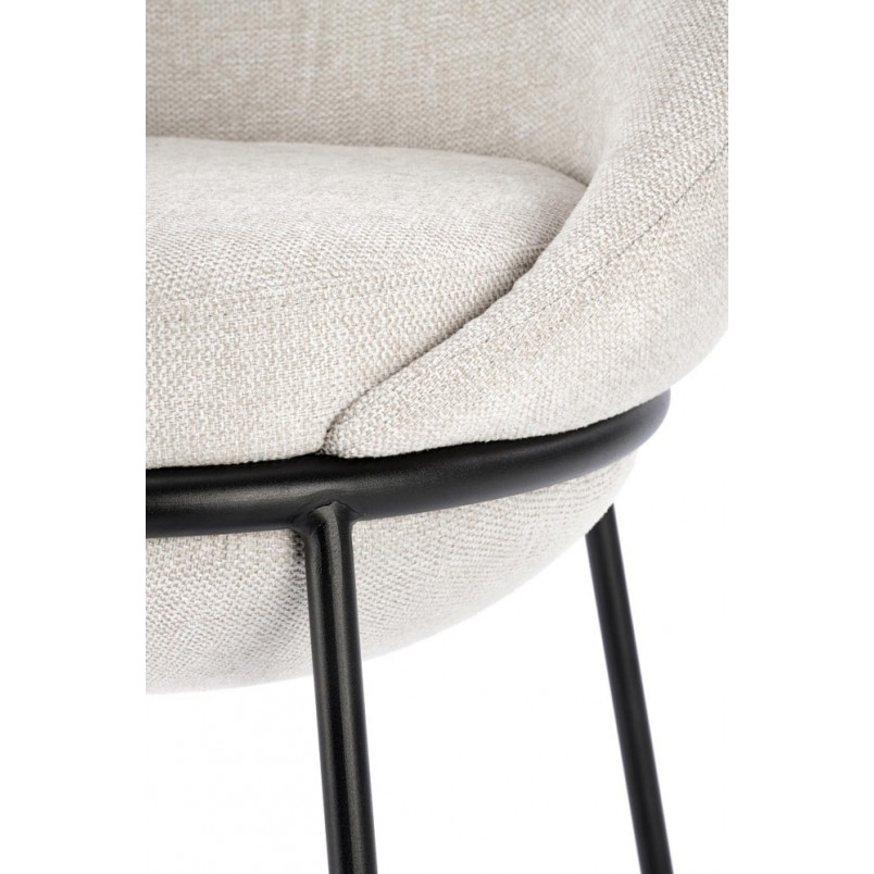 Krzesło barowe tapicerowane H118 65cm beżowy / czarny Halmar