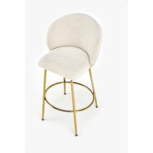 Krzesło barowe na złotych nogach H116 75cm kremowe Halmar