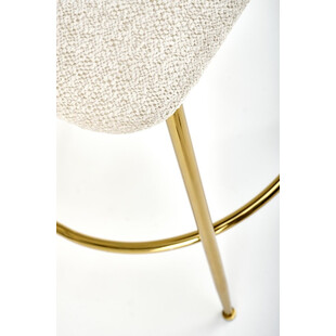 Krzesło barowe na złotych nogach H116 75cm kremowe Halmar