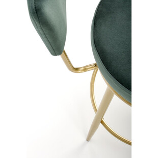 Krzesło barowe welurowe glamour H115 64cm ciemny zielony / złoty Halmar