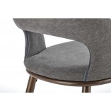 Krzesło barowe tapicerowane H114 65cm szary / orzech Halmar
