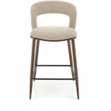 Krzesło barowe tapicerowane H114 65cm beżowy / orzech Halmar