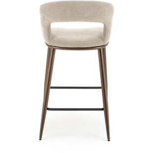 Krzesło barowe tapicerowane H114 65cm beżowy / orzech Halmar