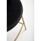 Krzesło barowe welurowe na złotych nogach H113 65cm czarny / biały Halmar