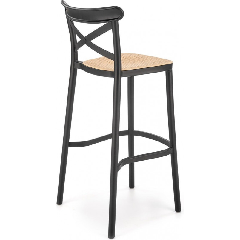 Krzesło barowe boho H111 75cm czarny / brązowy Halmar