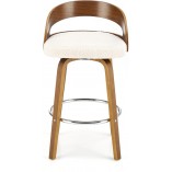 Krzesło barowe drewniane H110 66cm kremowy / orzech Halmar