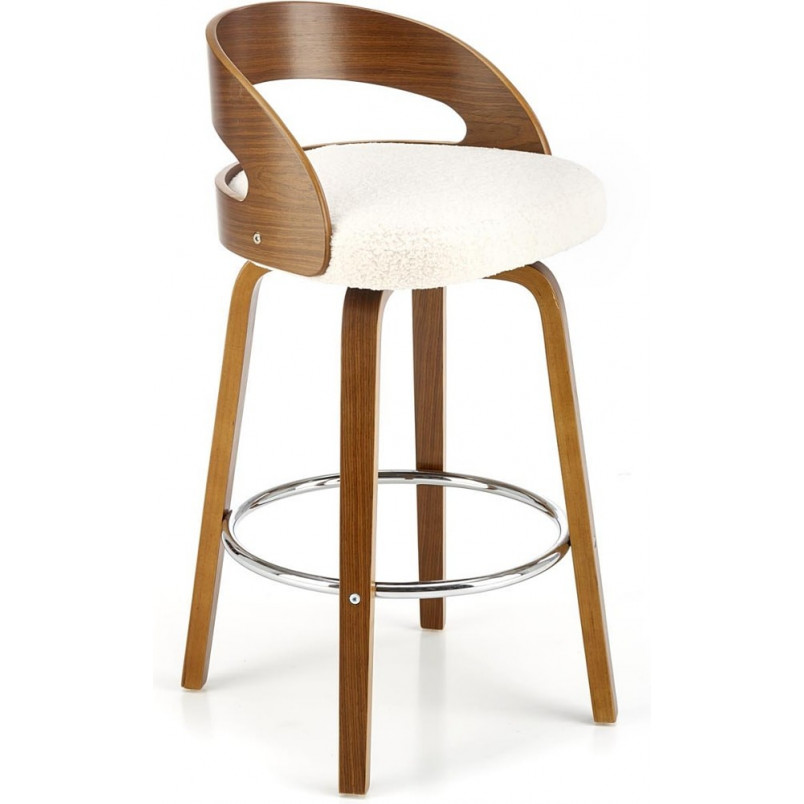 Krzesło barowe drewniane H110 66cm kremowy / orzech Halmar