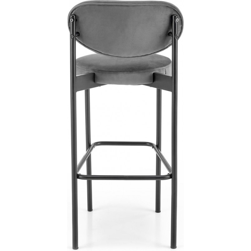 Krzesło barowe welurowe H108 65cm szary / czarny Halmar