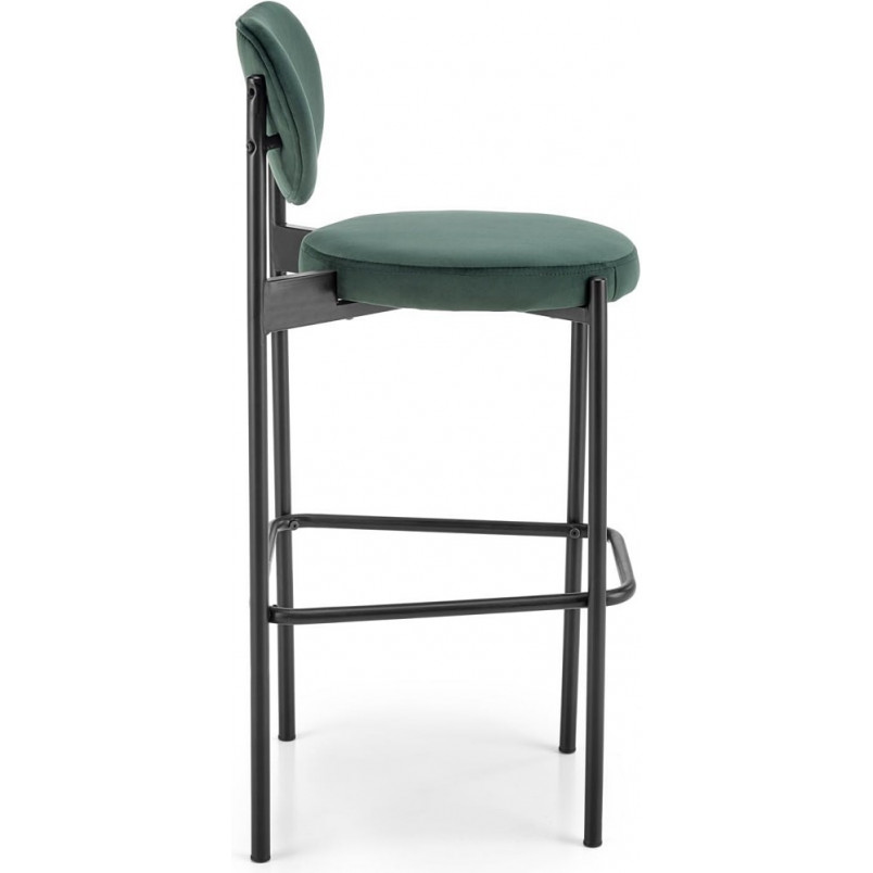 Krzesło barowe welurowe H108 65cm zielony / czarny Halmar