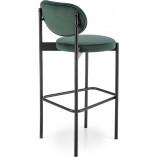 Krzesło barowe welurowe H108 65cm zielony / czarny Halmar