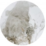 Stolik boczny klepsydra Genesis 50cm biały marmur / orzechowy / złoty Halmar
