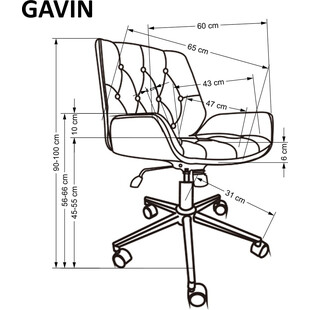 Fotel gabinetowy z ekoskóry Gavin orzech / czarny Halmar