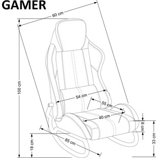 Fotel wypoczynkowy dla gracza Gamer czarny / czerwony Halmar