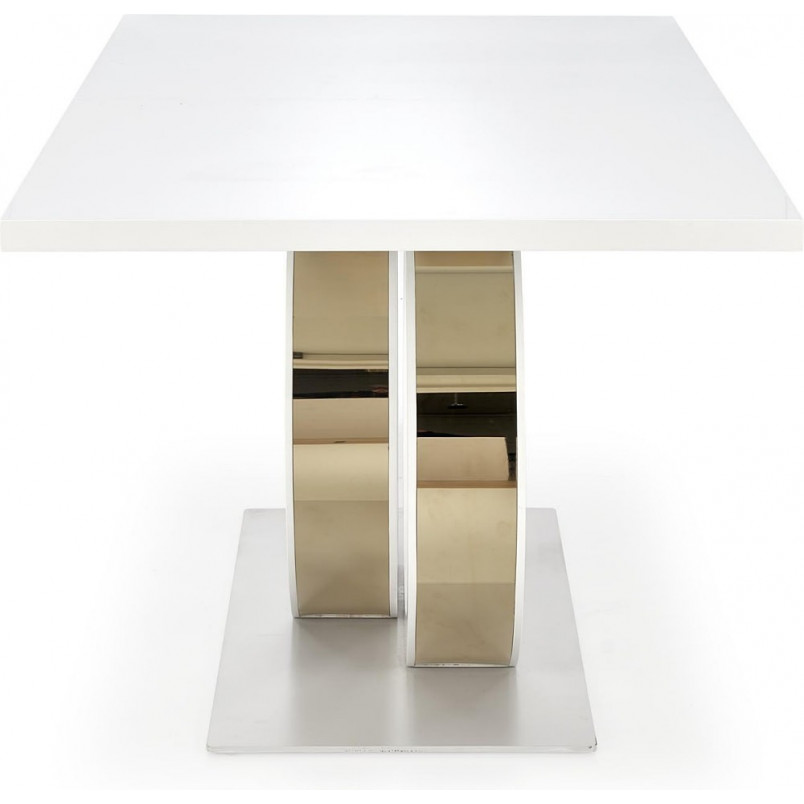Stół nowoczesny rozkładany Galardo 160x90cm biały / złoty Halmar