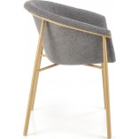 Krzesło tapicerowane fotelowe K489 szare Halmar