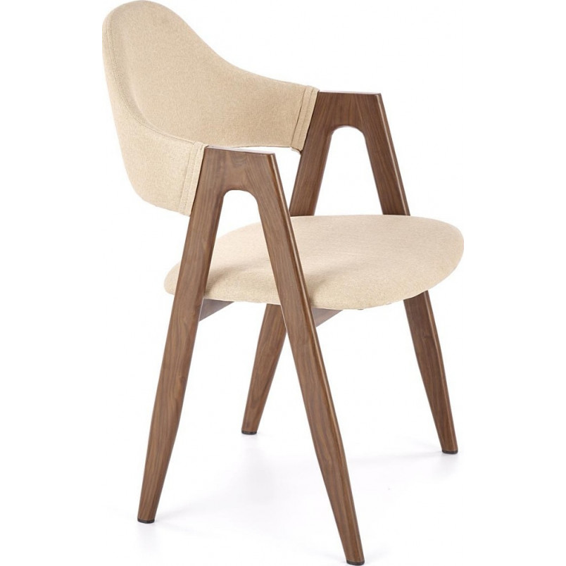 Krzesło skandynawskie tapicerowane z podłokietnikami Elbo K344 beżowe Halmar