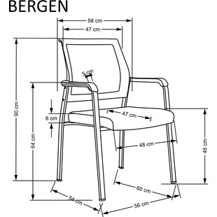 Krzesło biurowe z podłokietnikami Bergen czarne Halmar