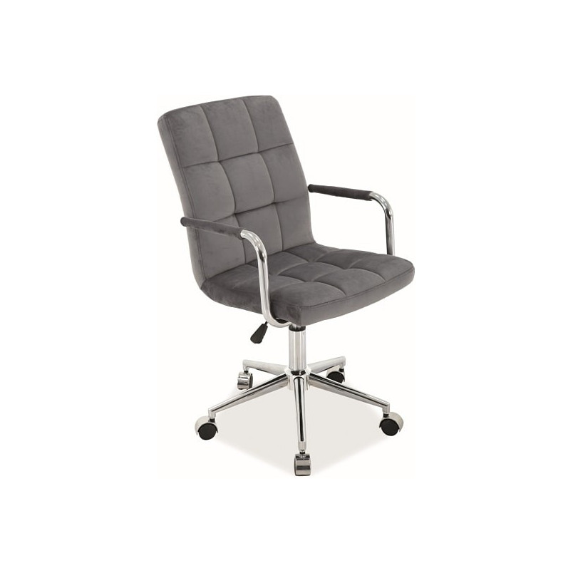 Krzesło biurowe welurowe Q-022 Velvet szare marki Signal