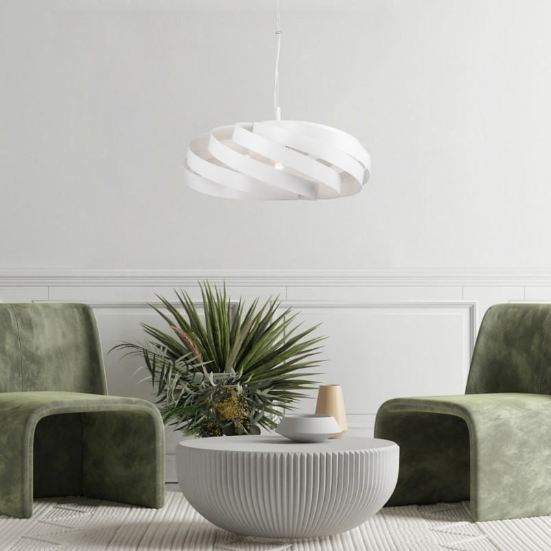 Lampa wisząca nowoczesna Vento 60cm biała Zumaline