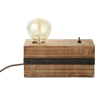 Lampa stołowa drewniana Woodhill Drewno/Antyczny Czarny marki Brilliant