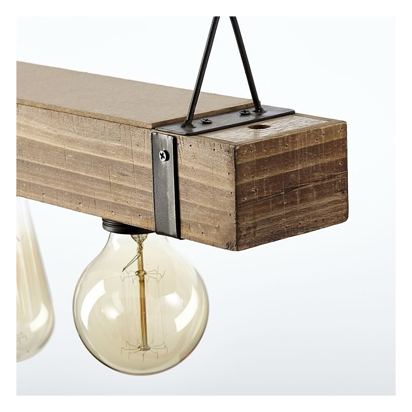 Lampa wisząca drewniana belka Woodhill 80 Drewno/Antyczny Czarny marki Brilliant