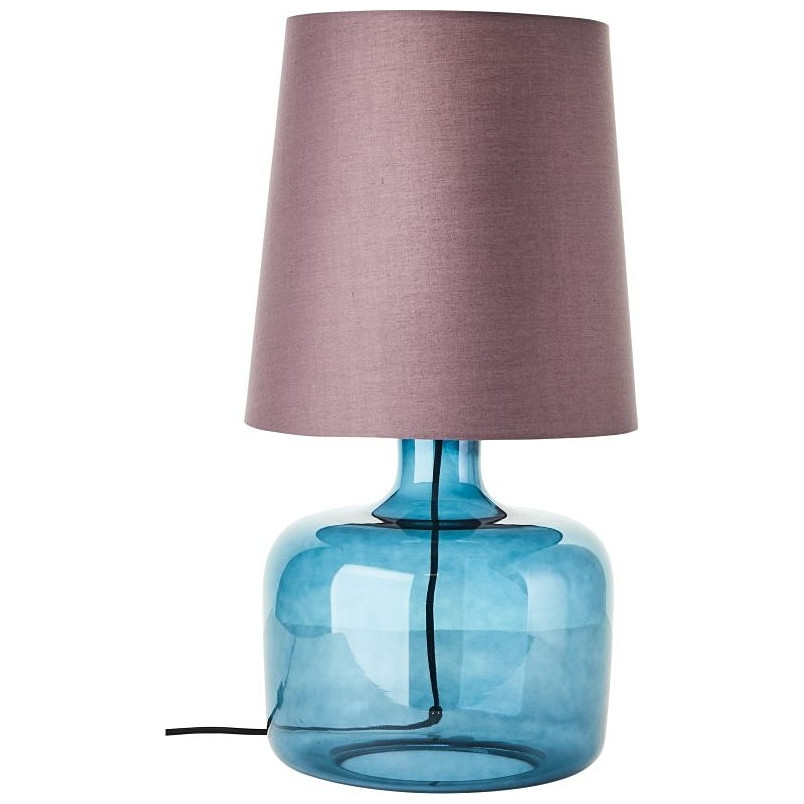Lampa stołowa szklana podstawa z abażurem Hydra niebieska Brilliant