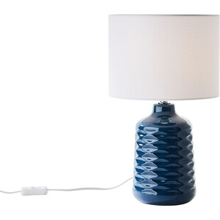 Lampa stołowa ceramiczna z abażurem Ilysa niebieska Brilliant