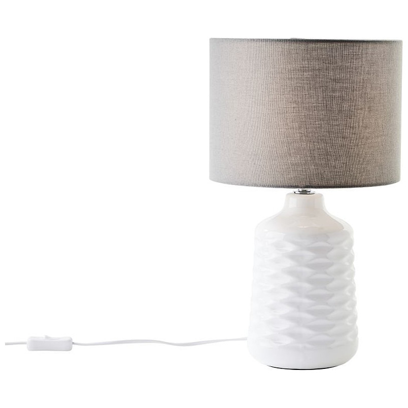 Lampa stołowa ceramiczna z abażurem Ilysa biała Brilliant