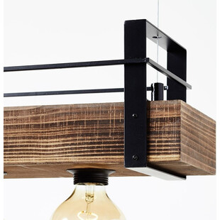 Lampa wisząca belka z doniczkami Bankwood V 80cm ciemne drewno Brilliant
