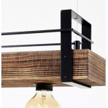 Lampa wisząca belka z doniczkami Bankwood V 80cm ciemne drewno Brilliant