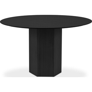 Stół okrągły fornirowany na jednej nodze Skanto 120cm dąb czarny Nordifra
