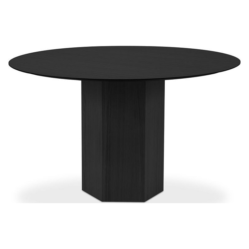 Stół okrągły fornirowany na jednej nodze Skanto 120cm dąb czarny Nordifra